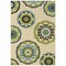 Homeroots 9 x 13 ft. Ivory Indigo & Lime Medallion Disc Indoor & Outdoor Area Rug 384329 - alternate 1